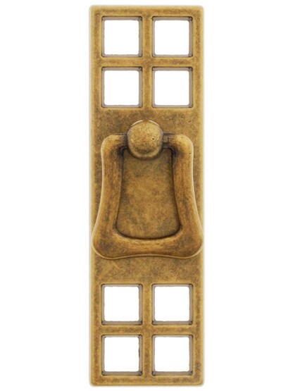 Mackintosh Ring Pull With Pierced Backplate In Antique Brass Dark